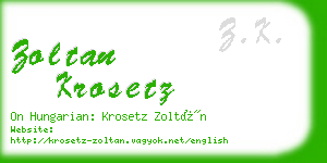 zoltan krosetz business card